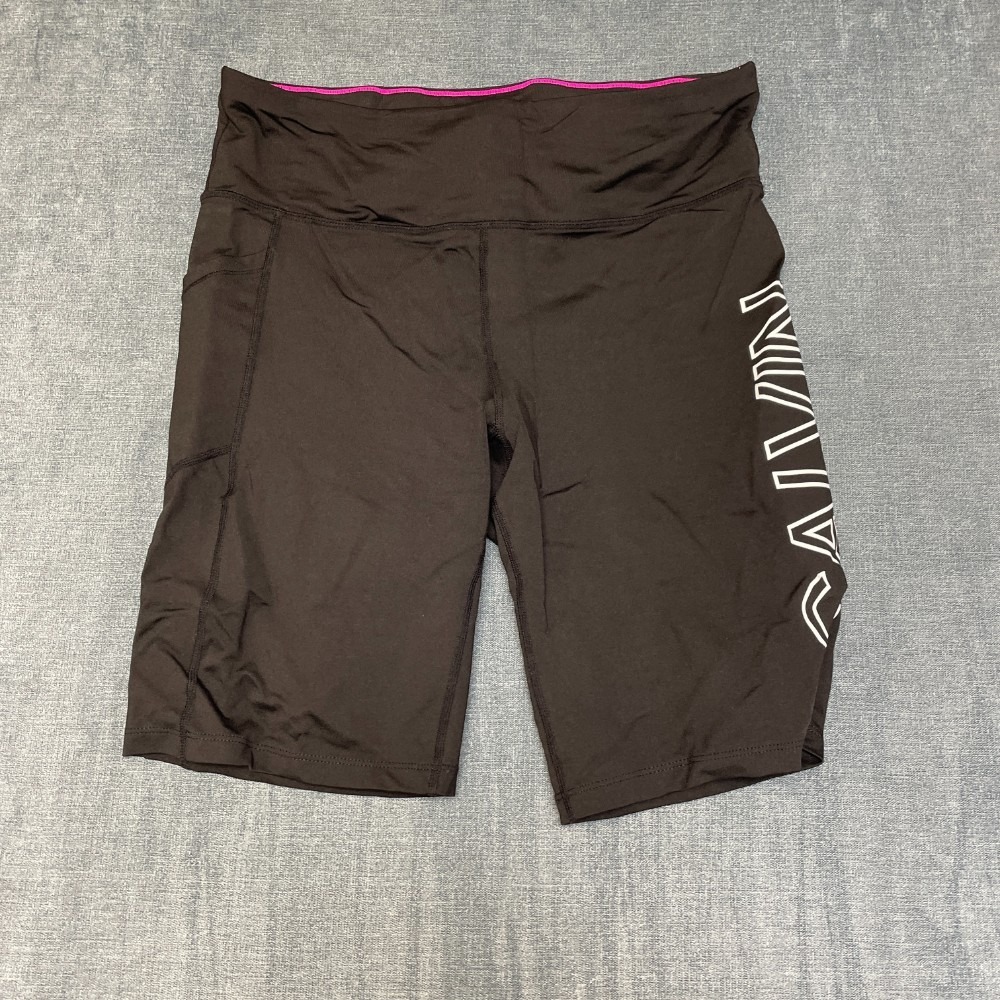 Calvin Klein Biker Shorts Womens 29 Black 10" Inseam Pull On Athletic Activewear